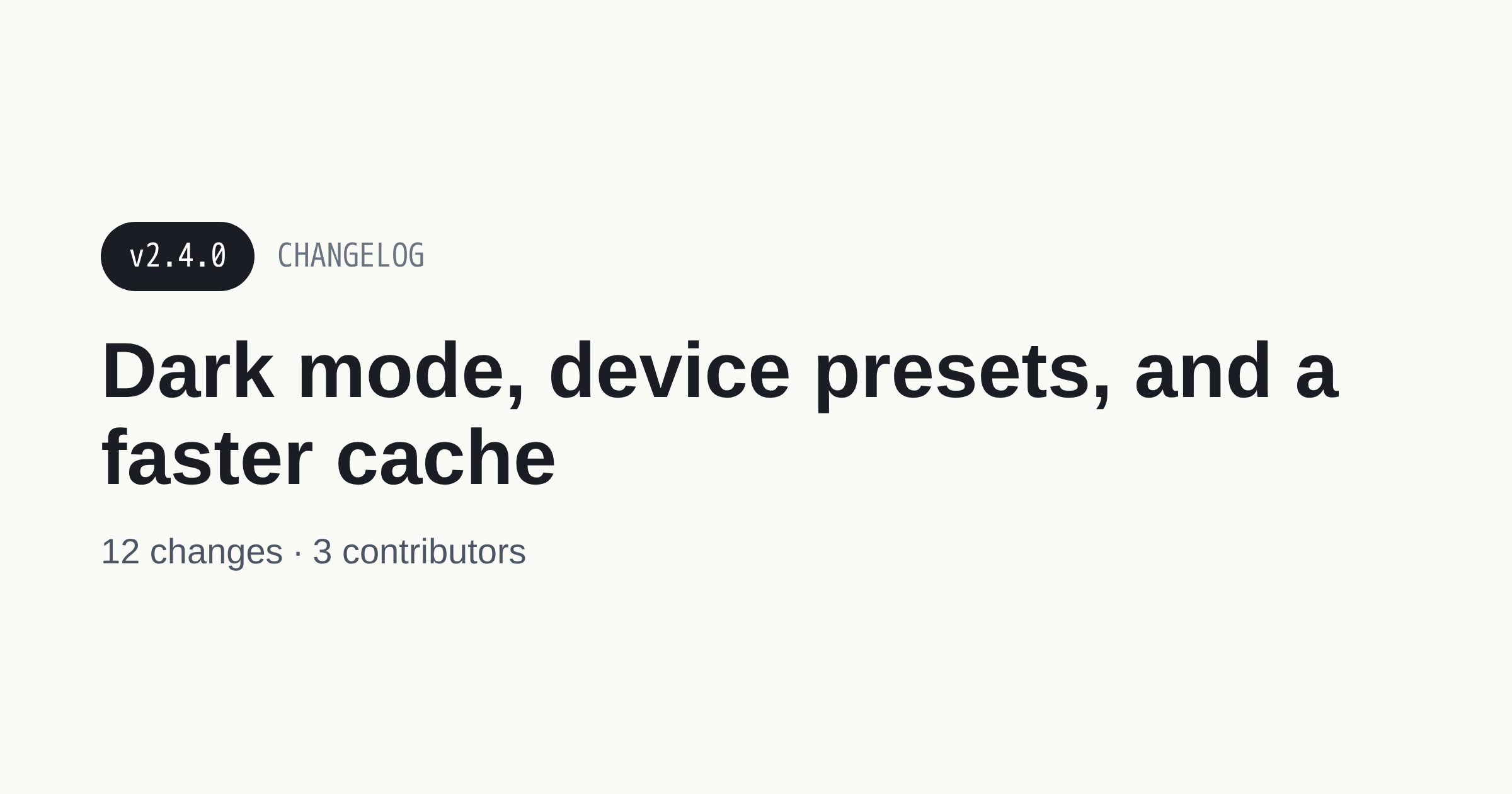 Release notes card: v3.2.0, realtime collaboration and faster search